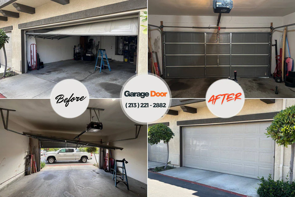 Before and after: garage door repair Boiling Springs, SC